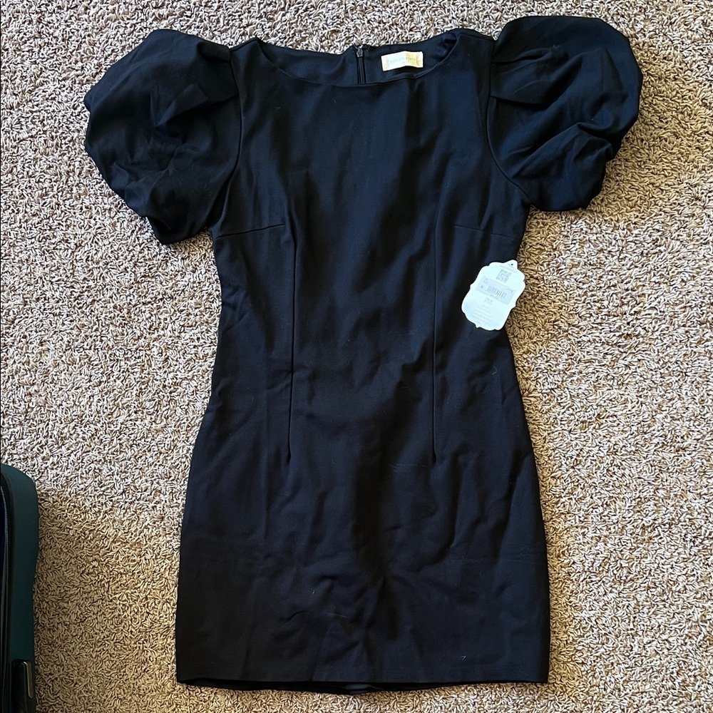 Altard State Mini Elegant Black Puff Sleeve Dress